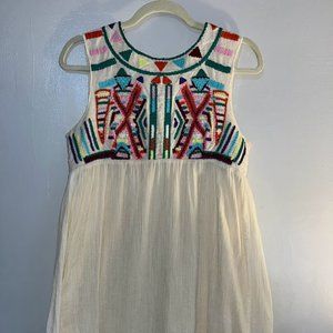 Anthrophologie by Gryphon dress M embroidered